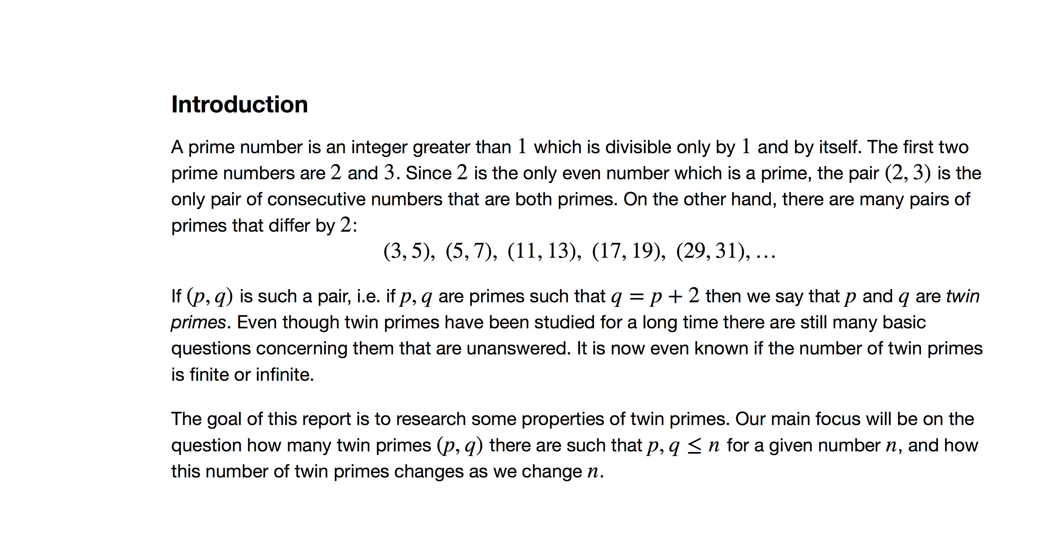 Bad report introduction example