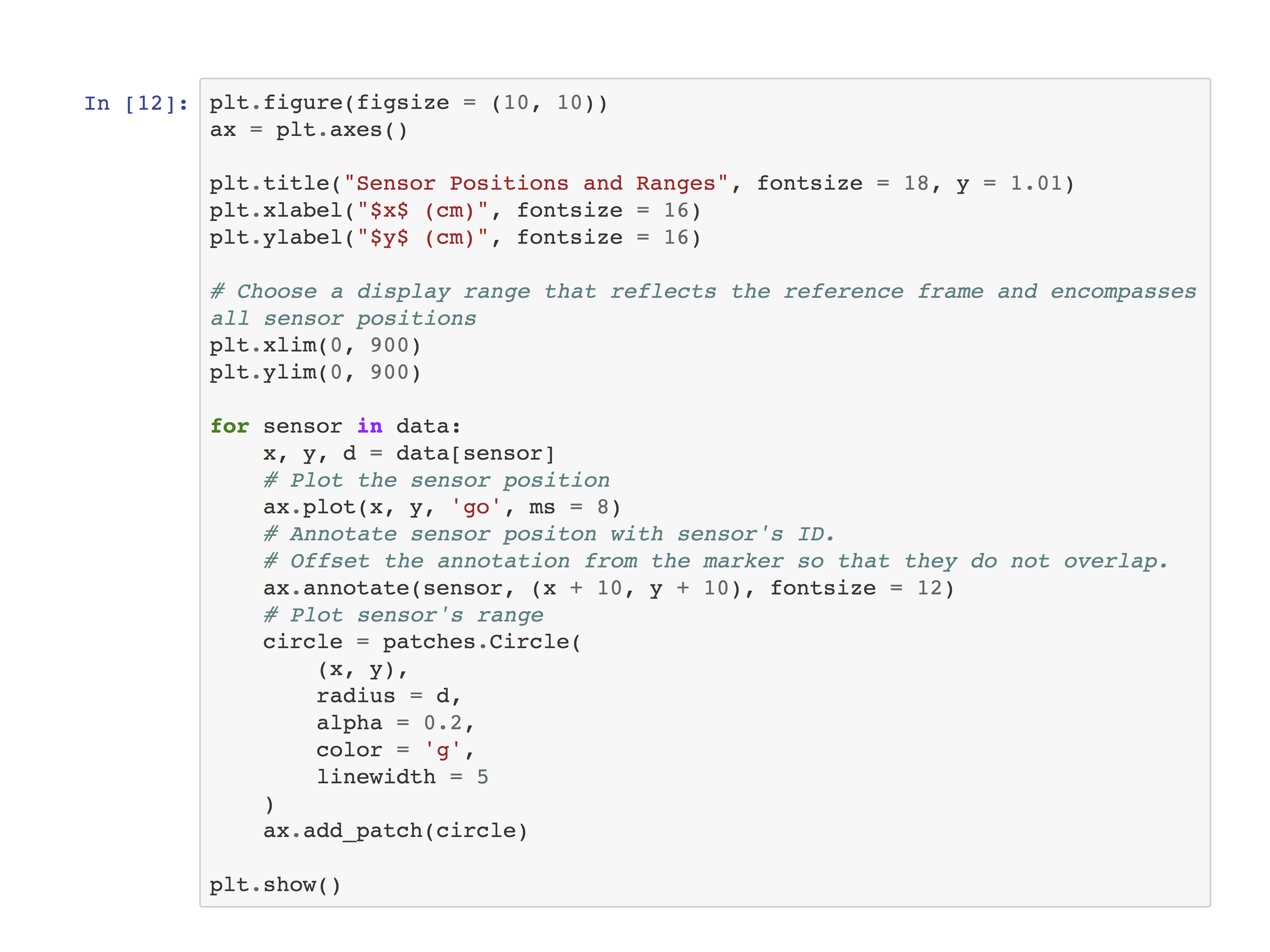 Well-commented code example